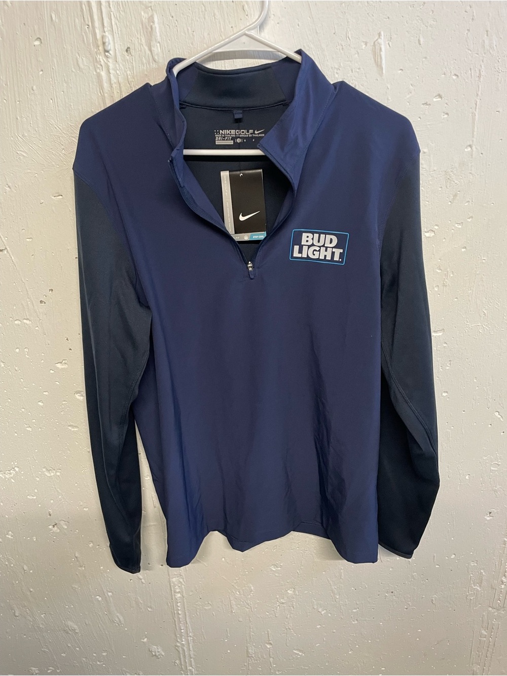Nike Navy and Dark Navy Quarter-Zip Pullover with Bud Light
